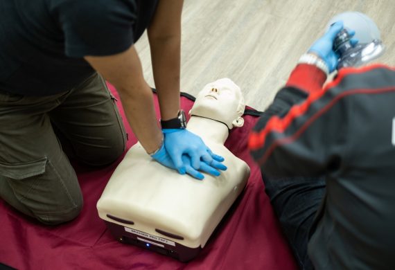 CPR+AED certification course with hands-on training