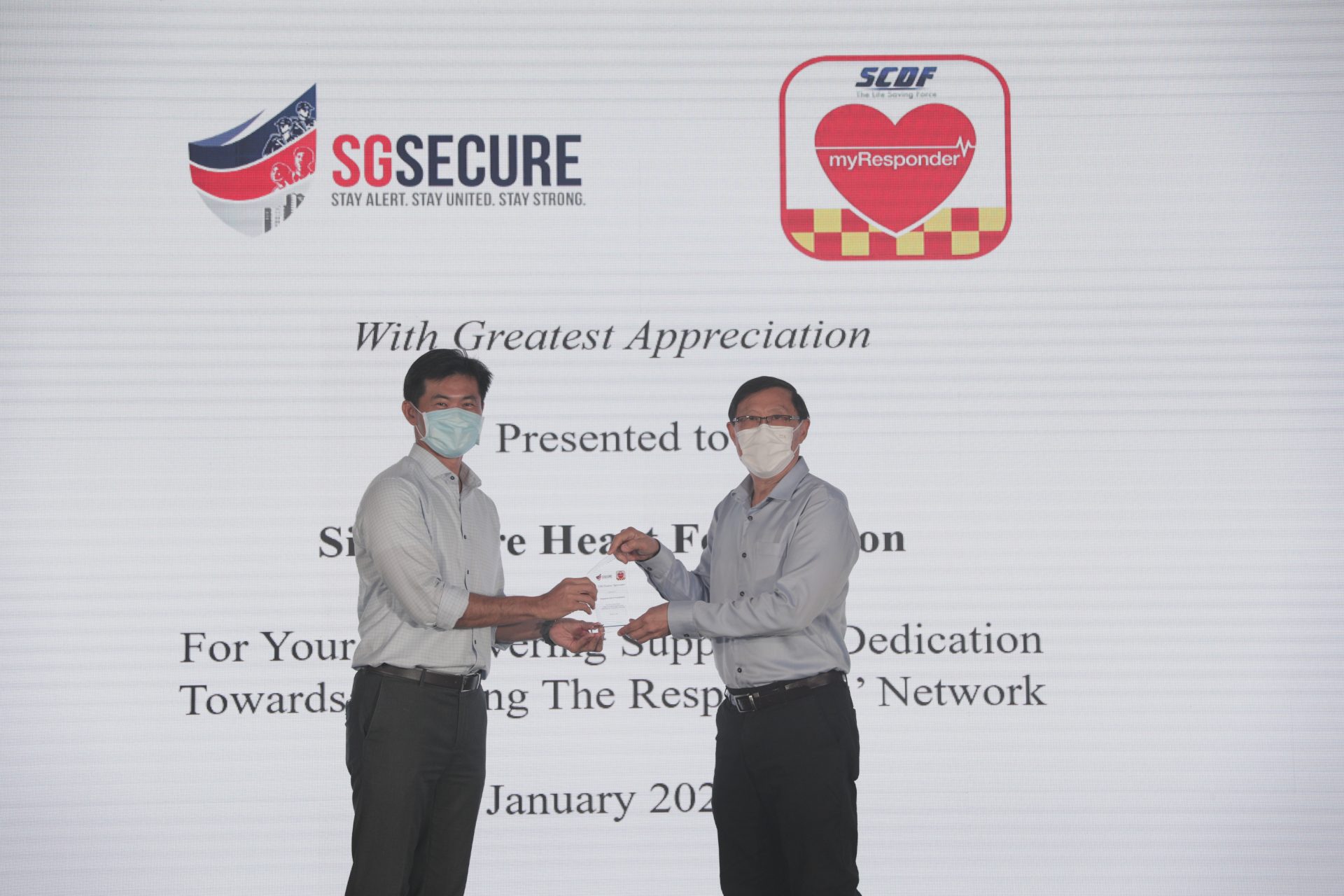 Singapore Heart Foundation receives MHA Responders and Partners' Appreciation Award 2022