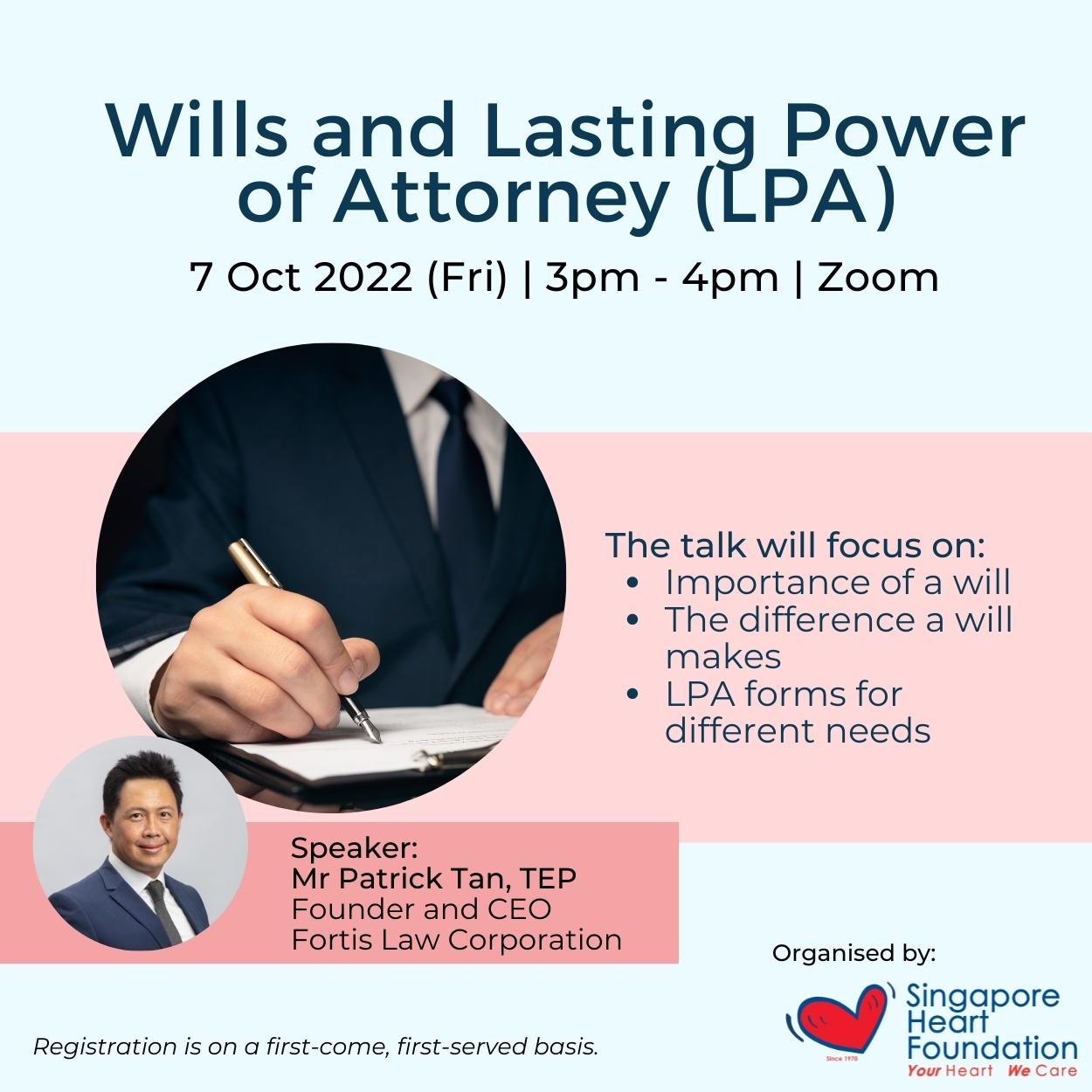 Wills and Lasting Power of Attorney (LPA) | Singapore Heart Foundation