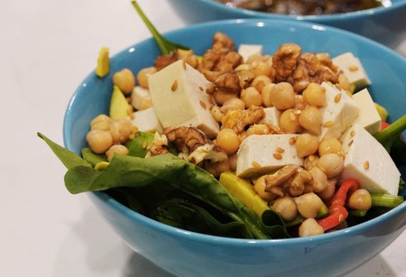 Avocado, Tofu and Chickpea Salad