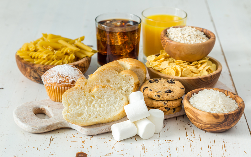 High-carbohydrate and sugary foods to avoid with diabetes.