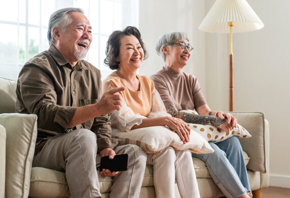 Active Singapore seniors enjoying a social activity to combat malnutrition.