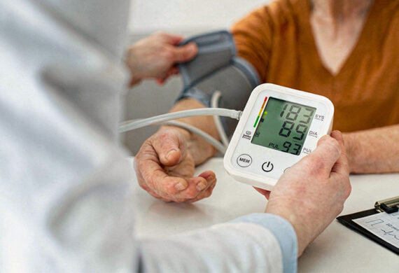 Blood pressure monitor reading high values.