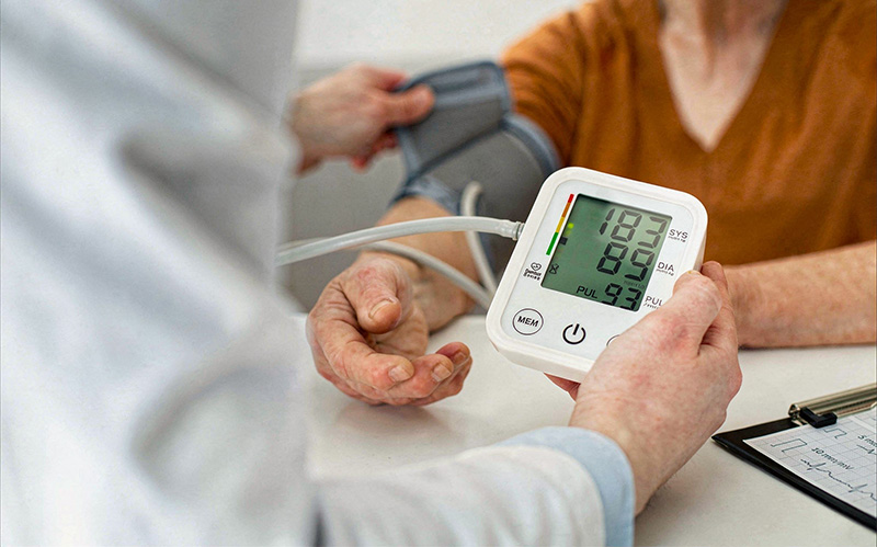 Blood pressure monitor reading high values.